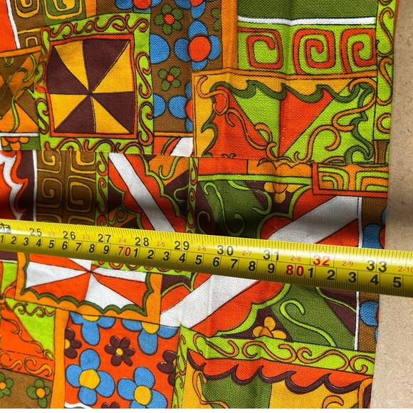 VIntage 60's Orange Patterned Square Women's Dress XS/S Made In Mexico - Picture 3 of 8